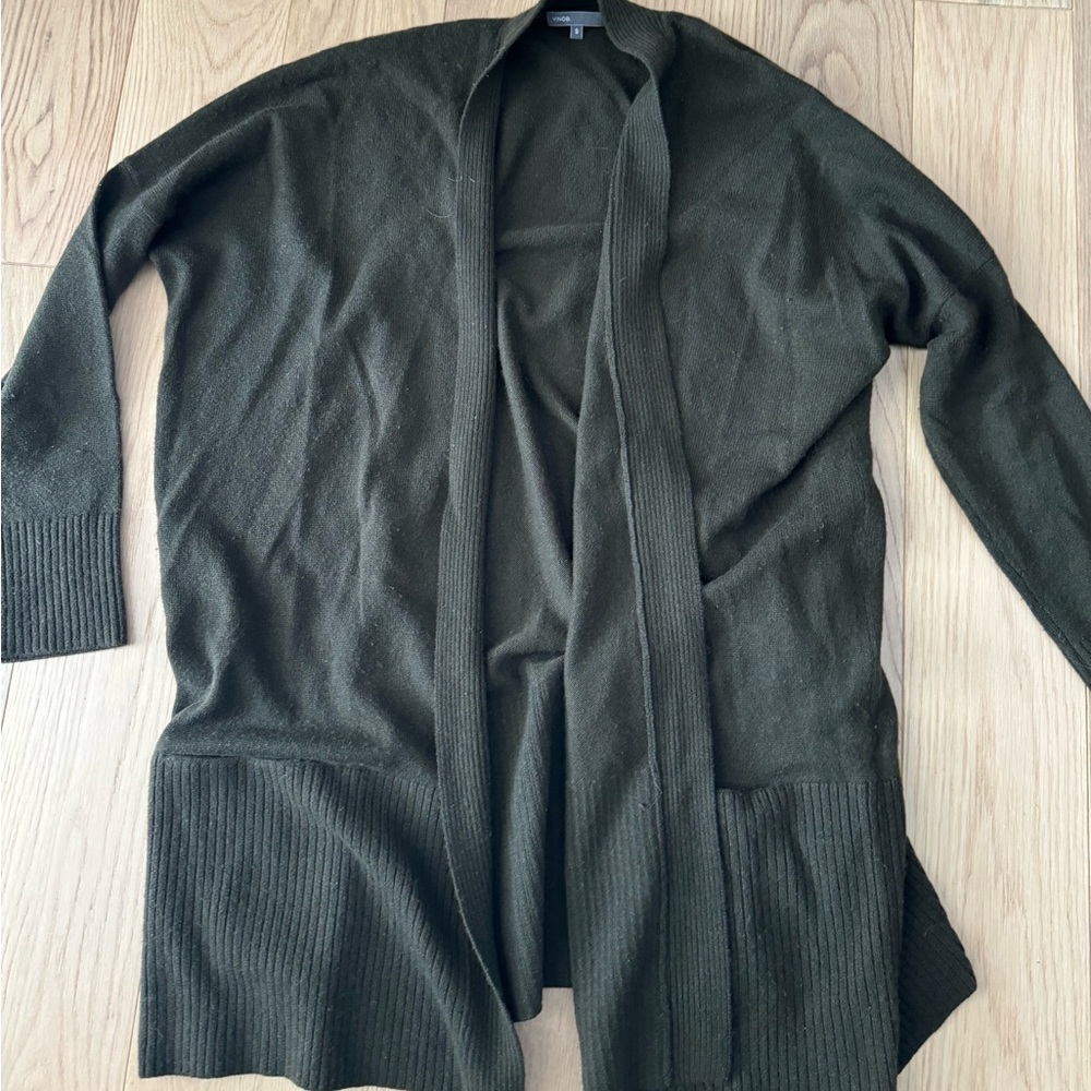 Vince long cardigan sweater Size Small, olive green